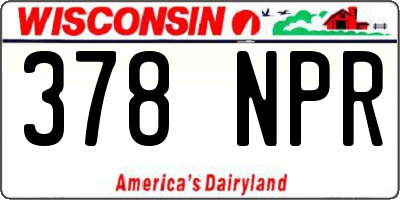 WI license plate 378NPR