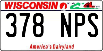 WI license plate 378NPS