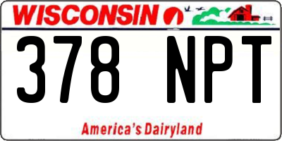 WI license plate 378NPT