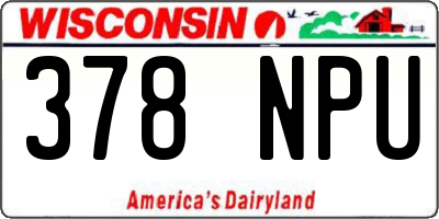 WI license plate 378NPU