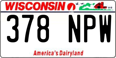 WI license plate 378NPW