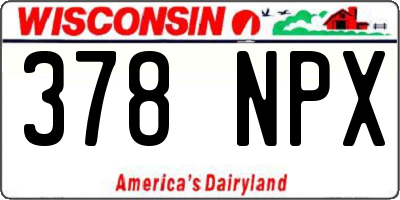 WI license plate 378NPX