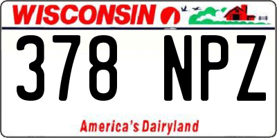 WI license plate 378NPZ