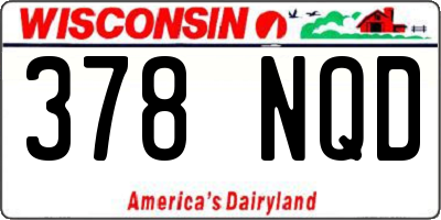 WI license plate 378NQD