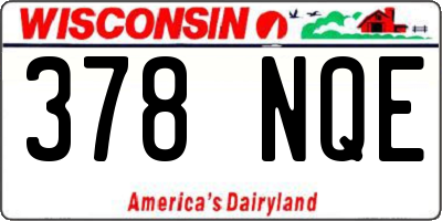 WI license plate 378NQE