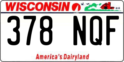 WI license plate 378NQF