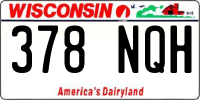 WI license plate 378NQH