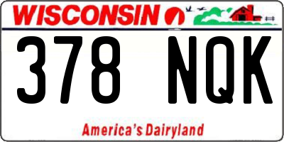 WI license plate 378NQK