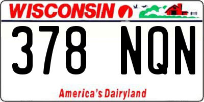 WI license plate 378NQN