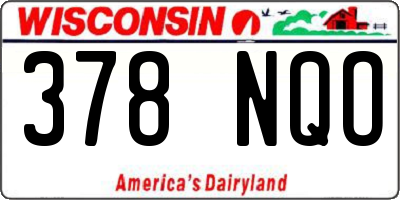 WI license plate 378NQO