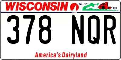 WI license plate 378NQR