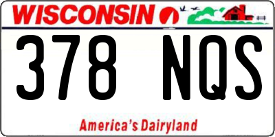 WI license plate 378NQS