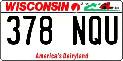 WI license plate 378NQU