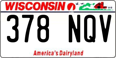WI license plate 378NQV