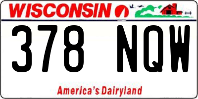 WI license plate 378NQW