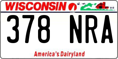 WI license plate 378NRA