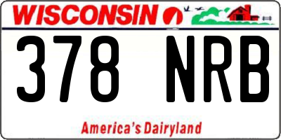 WI license plate 378NRB