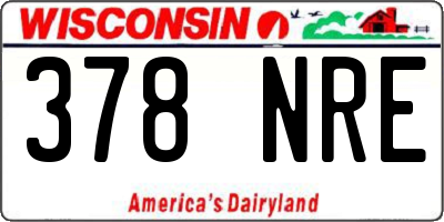 WI license plate 378NRE