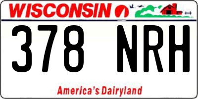 WI license plate 378NRH