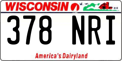 WI license plate 378NRI