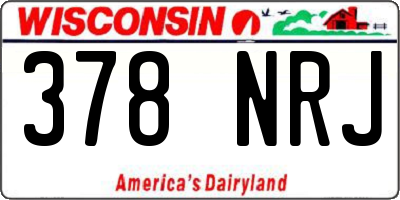 WI license plate 378NRJ