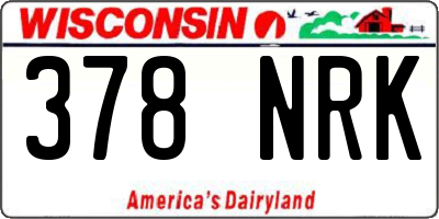 WI license plate 378NRK