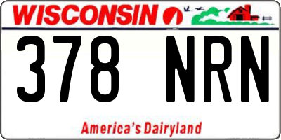 WI license plate 378NRN