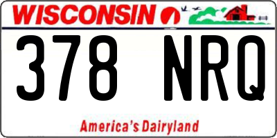 WI license plate 378NRQ