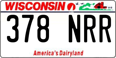WI license plate 378NRR
