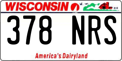 WI license plate 378NRS