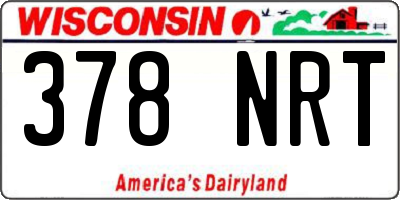 WI license plate 378NRT