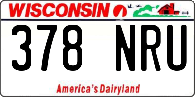 WI license plate 378NRU