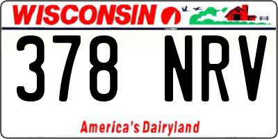 WI license plate 378NRV