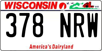 WI license plate 378NRW