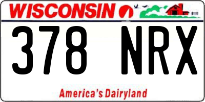 WI license plate 378NRX