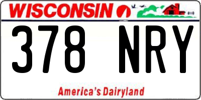 WI license plate 378NRY
