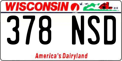 WI license plate 378NSD