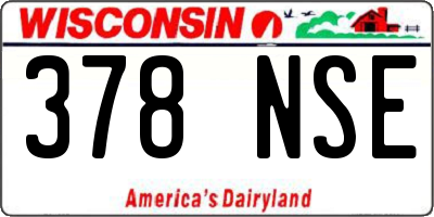 WI license plate 378NSE