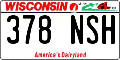 WI license plate 378NSH