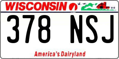 WI license plate 378NSJ