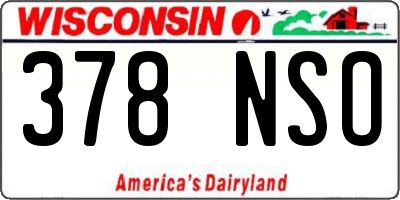 WI license plate 378NSO