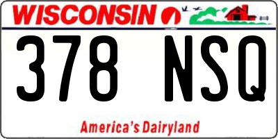 WI license plate 378NSQ