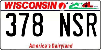 WI license plate 378NSR
