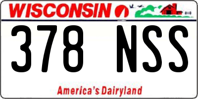 WI license plate 378NSS