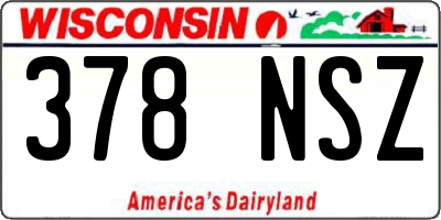 WI license plate 378NSZ
