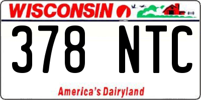 WI license plate 378NTC