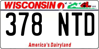 WI license plate 378NTD