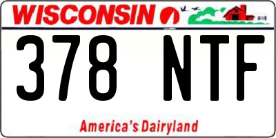 WI license plate 378NTF
