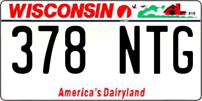 WI license plate 378NTG