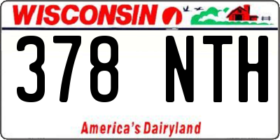 WI license plate 378NTH